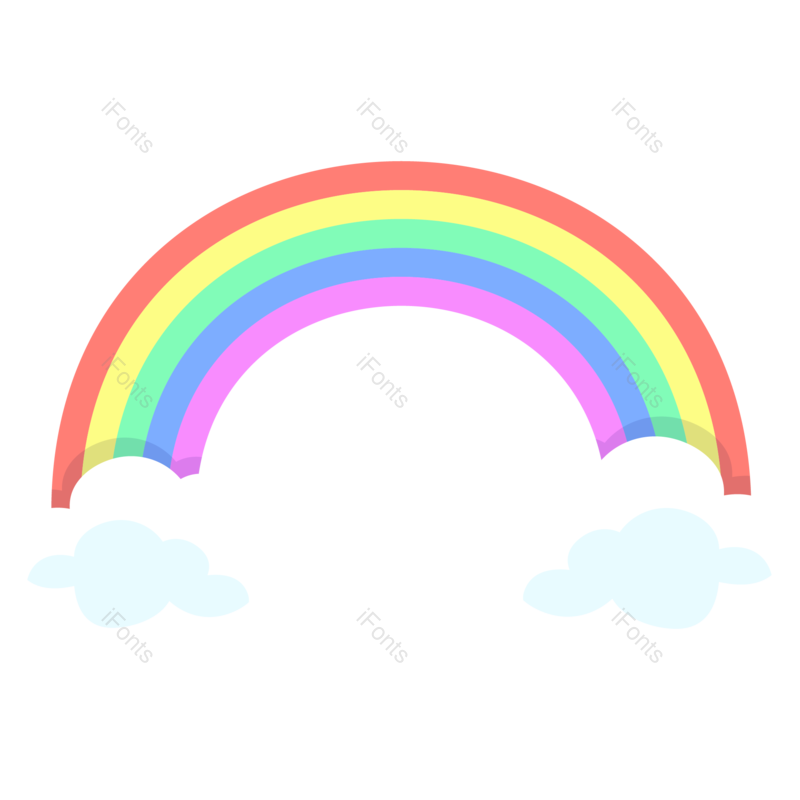 天空图片,彩虹元素,云朵PNG,彩色免抠素材